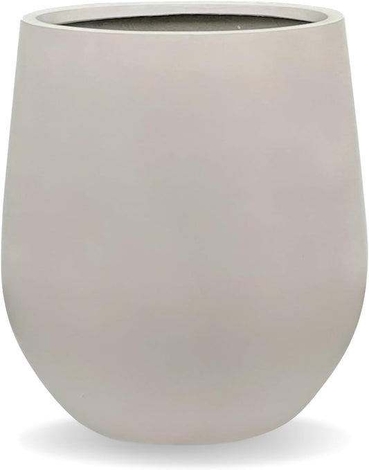 12.5"H x 11.4"D Corso Fiberstone Round Tapered Planter with Drainage Hole, Smooth Finishes, Weather Resistant for Indoor and Outdoor Use, Included 2 Extra Coco Mats (Taupe, 9" Pot Opening)