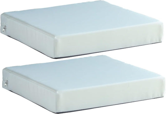 20x20 inch Patio Chair Cushions Non Slip Bottom Chair Pad with Ties Waterproof Square Outdoor Seat Cushion Replacement for Garden Swing Furniture Set of 2, White
