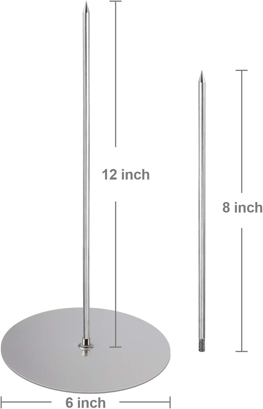 ZAUGONTW Vertical Skewer Grill - Stainless Removable Vertical Brazilian Barbecue Grilling Rack Meat Spit - Perfect for Steak, Whole Chickens, Whole Fish, Large Meat, 1Pack