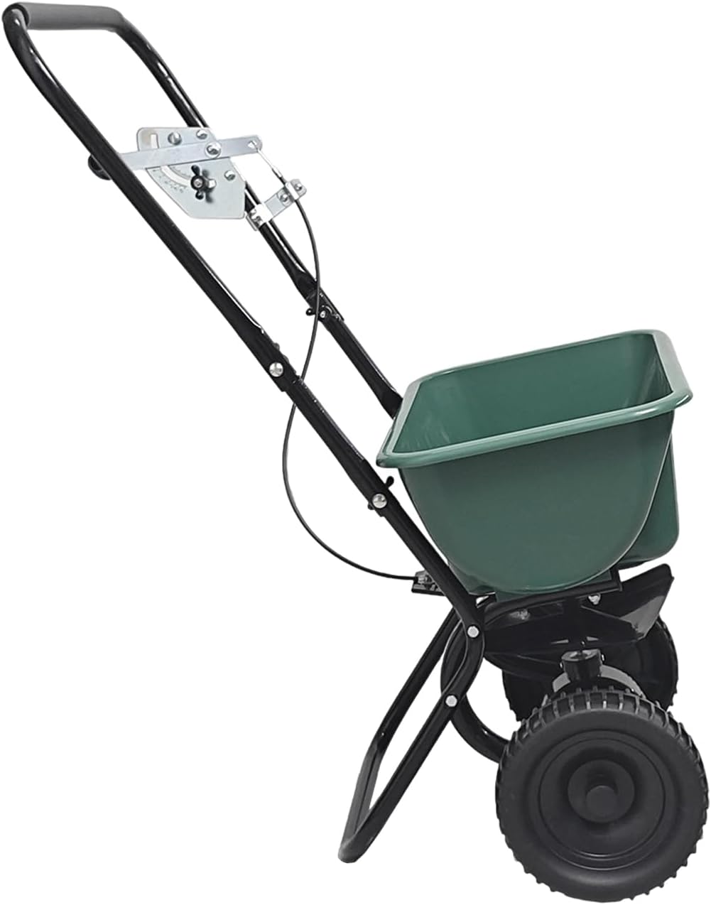 60LB Walk-Behind Broadcast Spreader for Seed,Fertilizer,Salt,Ice Melt, Fertilizer Spreader with Adjustable Drop Rate, Seed Spreaders for Lawns