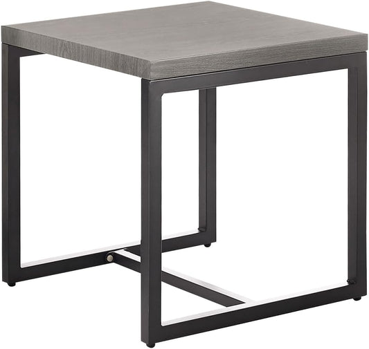 Patio Tables Outdoor Coffee Table - Steel Side Tables End Table for Proch Deck Balcony Garden Squre Grey Tabletop