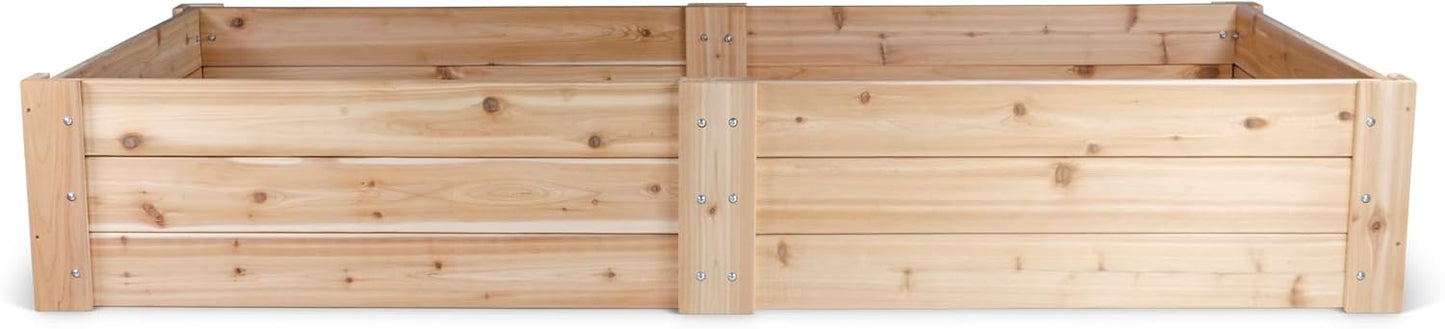 Infinite Cedar Premium Cedar Raised Garden Bed - 4' x 8' x 16.5" H - 1" Thick Wood