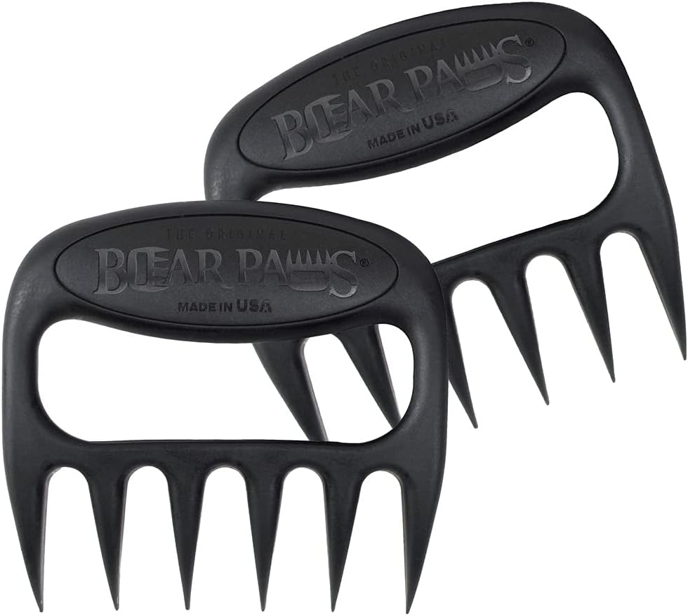 Bear Paws Meat Claws - The Original Meat Shredder Claws for Pulled Pork, USA Made - Easily Lift, Shred, Pull and Serve Pork, Chicken, Brisket and Turkey - Gift for Dad on Father's Day! (Black)