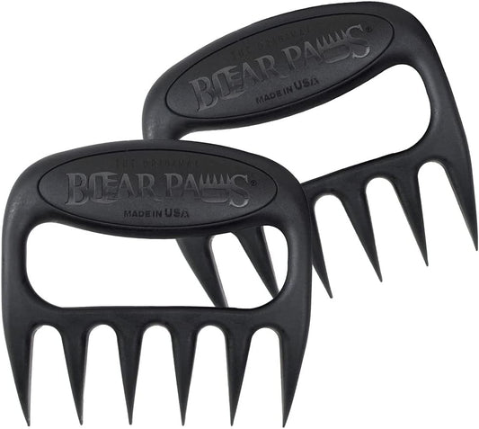 Bear Paws Meat Claws - The Original Meat Shredder Claws for Pulled Pork, USA Made - Easily Lift, Shred, Pull and Serve Pork, Chicken, Brisket and Turkey - Gift for Dad on Father's Day! (Black)