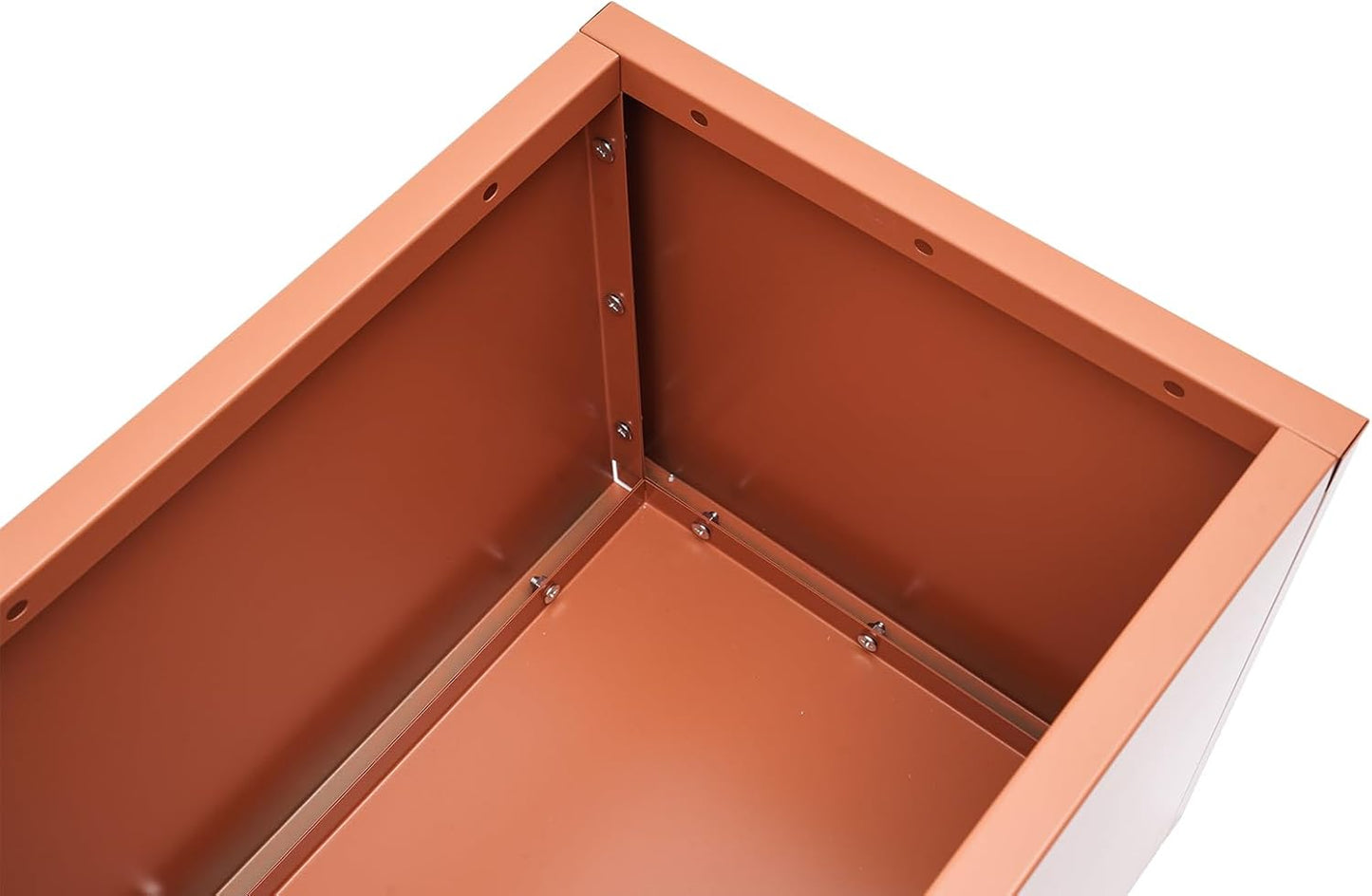 31.5" L x16 W x16 H Metal Flower Boxes Planter Boxes Outdoor Raised Garden Bed Indoor Outdoor Planting Bed Rose Gold Rectangle Planter Box for Patios Lawn Yard Decor Storage