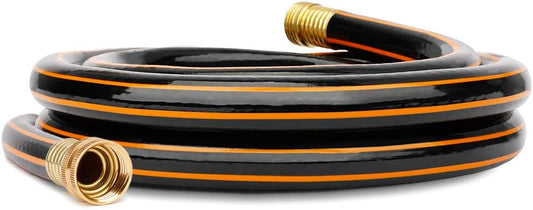 Solution4Patio Leader Short Garden Hose 5/8 in. x 10 ft. -Kink Free, No Leaking, Male/Female Fittings -Heavy Duty Durable Flexible Lightweight Water Pipe -Brass Aluminum Ends for Household & Yard Use