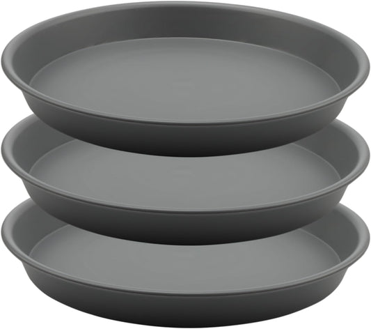 TITE Plant Saucer Heavy Large Planter Durable Thicker Plastic Plant Trays for Indoors and Outdoor,Plant Saucer Drip Trays (Grey, 14 inch)