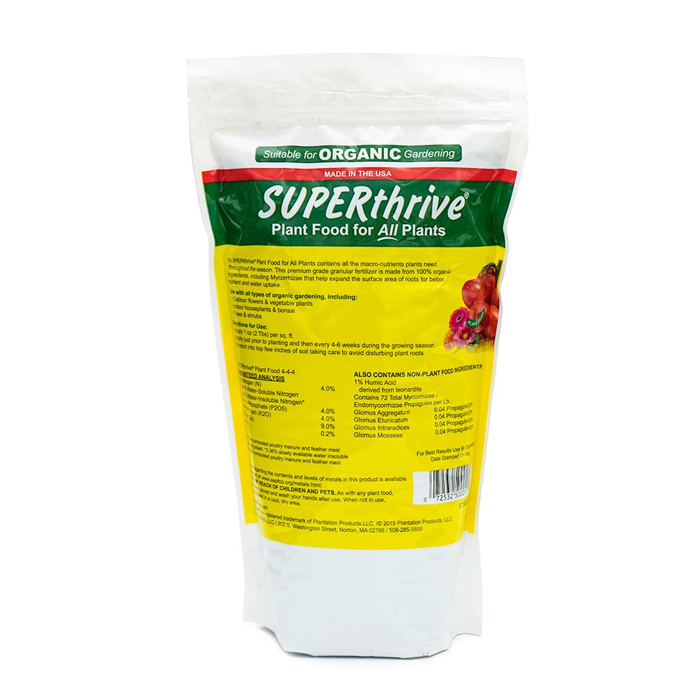 SUPERthrive Organic All-Purpose Plant Food, Solid Granular 4-4-4 (3 Pack)