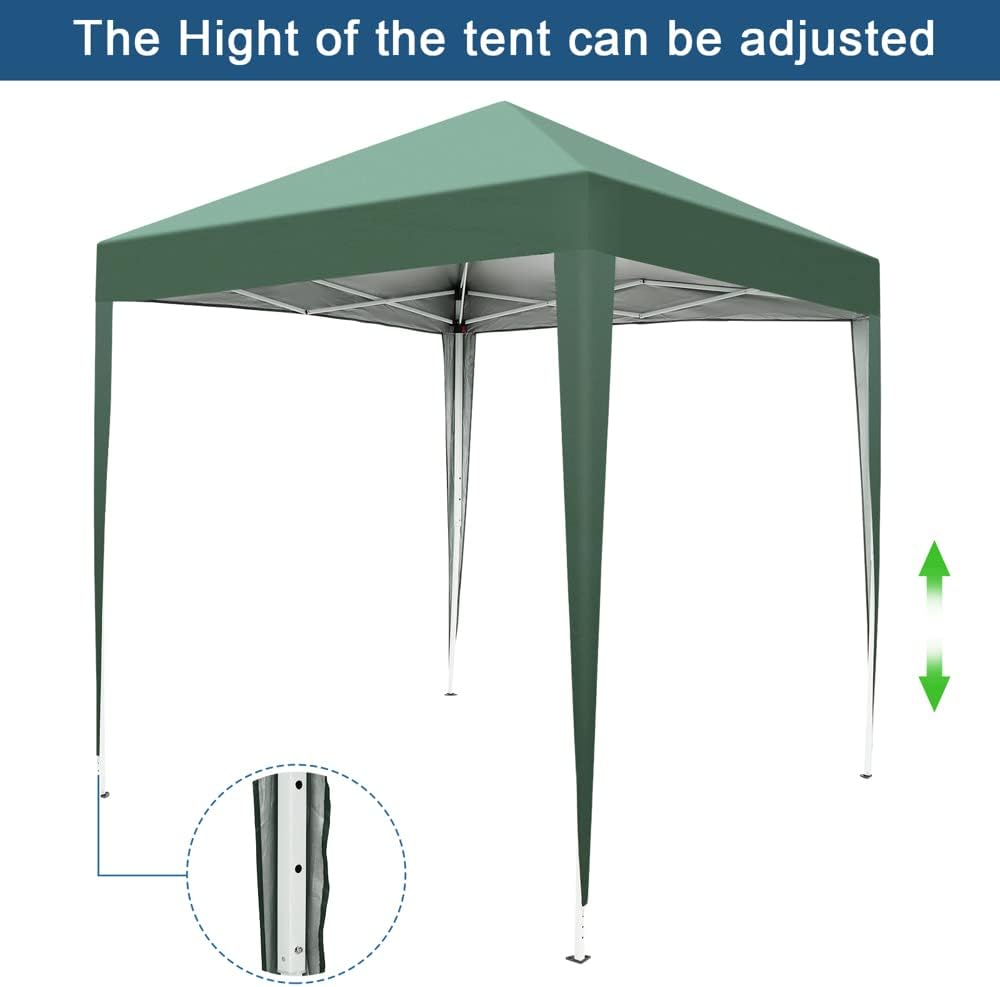 Outvita 6.5x6.5ft Pop Up Canopy Tent, Outdoor Instant Shelter Folding Canopy with Carry Bag for Commercial Events, Party, Backyard BBQ, Camping Green