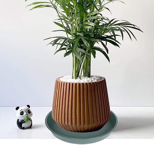 6 Pack Plastic Plant Saucer Planter Water Drip Tray, 4 5 6 7 8 9 10 11 12 inch, Heavy Sturdy Tray for Indoors Outdoor Plants, Flower Pot Saucers for Pots Base (4", Green)