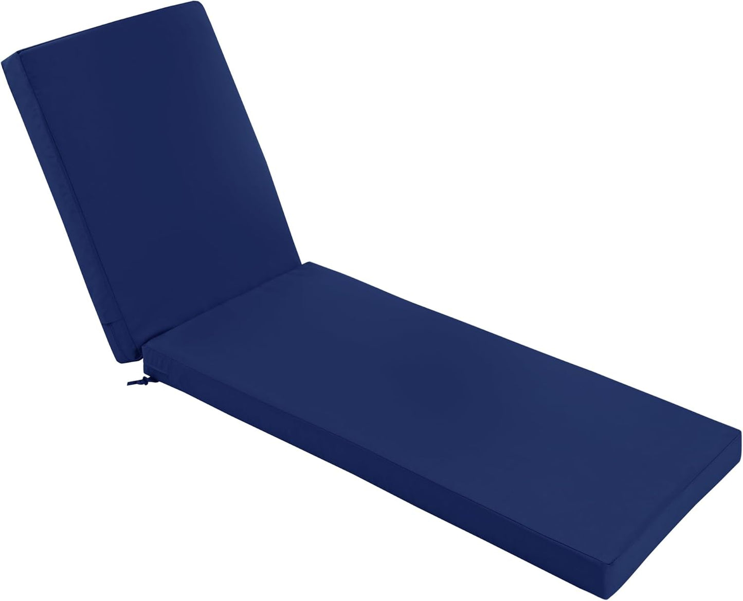 Chaise Lounge Cushions Outdoor - Waterproof and Fade Resistant Sun Lounger Replacement Cushions - Patio Lounger Pads with Removable Cover for Pool, Deck, Lawn, 80 x 26 x 3 Inch, Navy