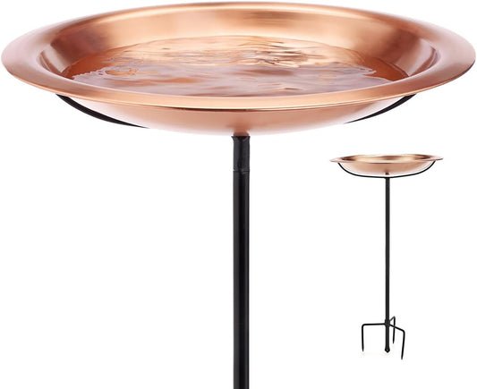 Good Directions Matte Copper Bird Bath on Garden Pole 18"
