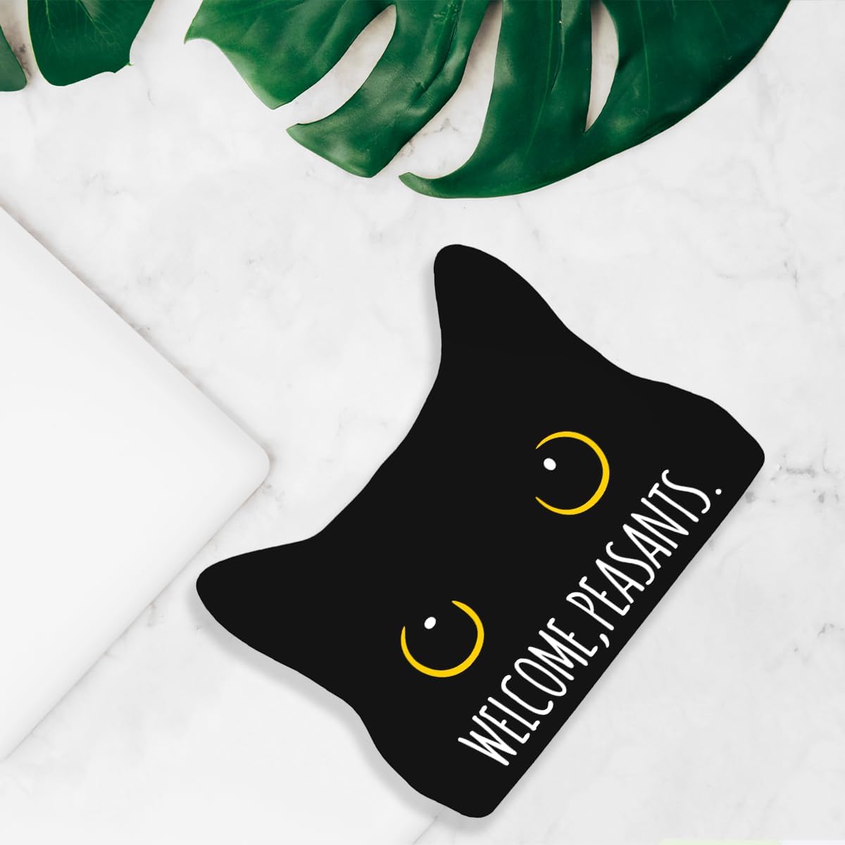 Welcome Peasants Funny Bathroom Acrylic Decor Sign Black Cat Decor Cat Decor for Home Bathroom Cat Lover Gifts For Women Men