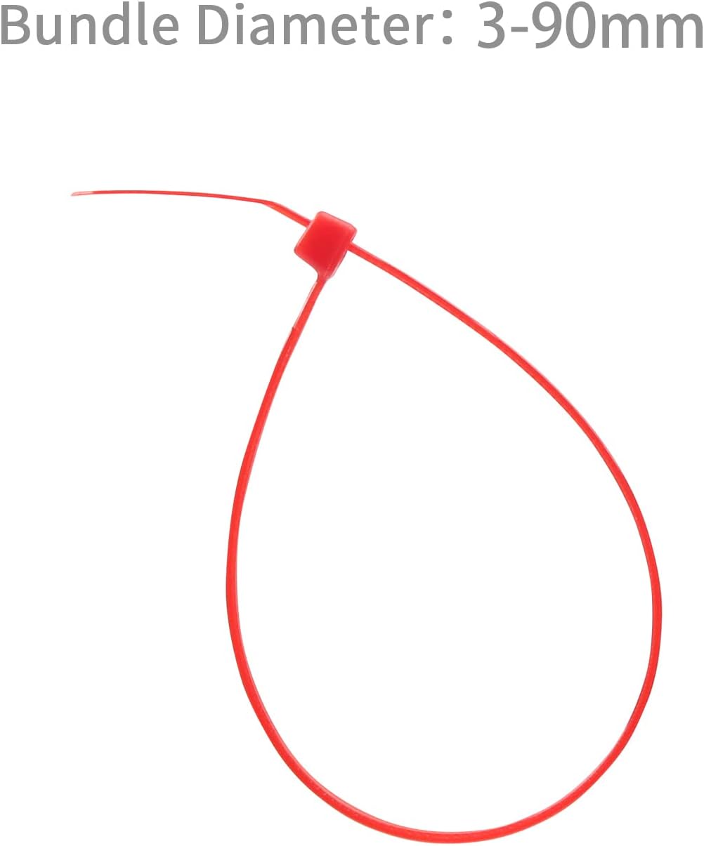XINGO 100PCS Cable Zip Ties Heavy Duty, Premium Nylon Plastic Wire Ties with 50 Pounds Tensile Strength, Self-Locking Black Nylon Zip Ties for Indoor and Outdoor (14 inch, Red)