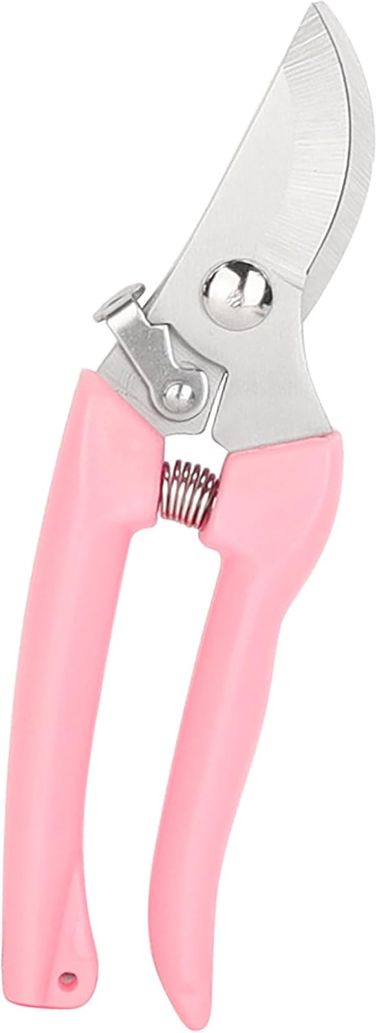 Garden Flower Shears Pruning Shears 6.9 inches Scissors Heavy Duty Plant Scissors for Cutting Flowers, Trimming Plants, Bonsai, Fruits Picking (Pink Handle 5pcs)