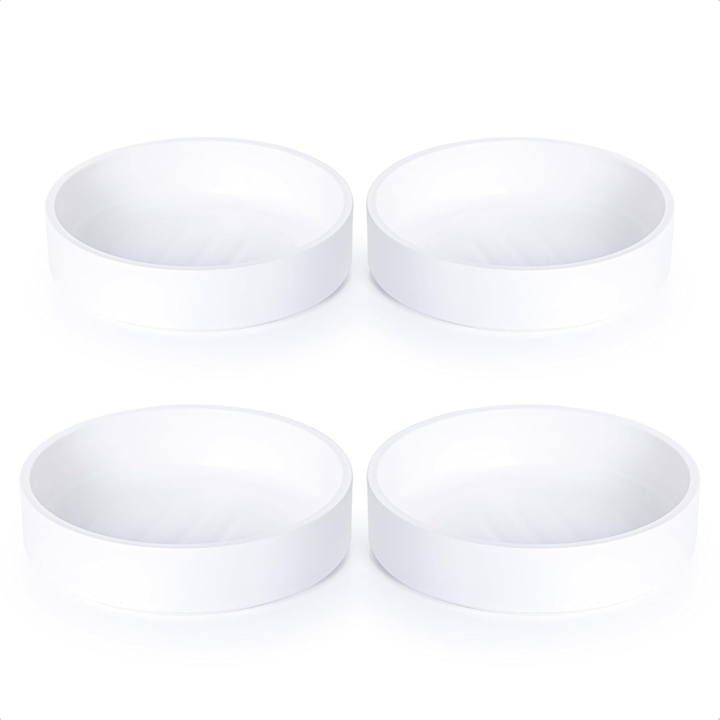 Phoenix Vine 6 Inch Plastic Plant Saucer Water Drip Tray, Heavy Sturdy Round Plant Drainage Tray for Indoors Outdoor, Set of 4, Matte White, 21-TY-6W-4