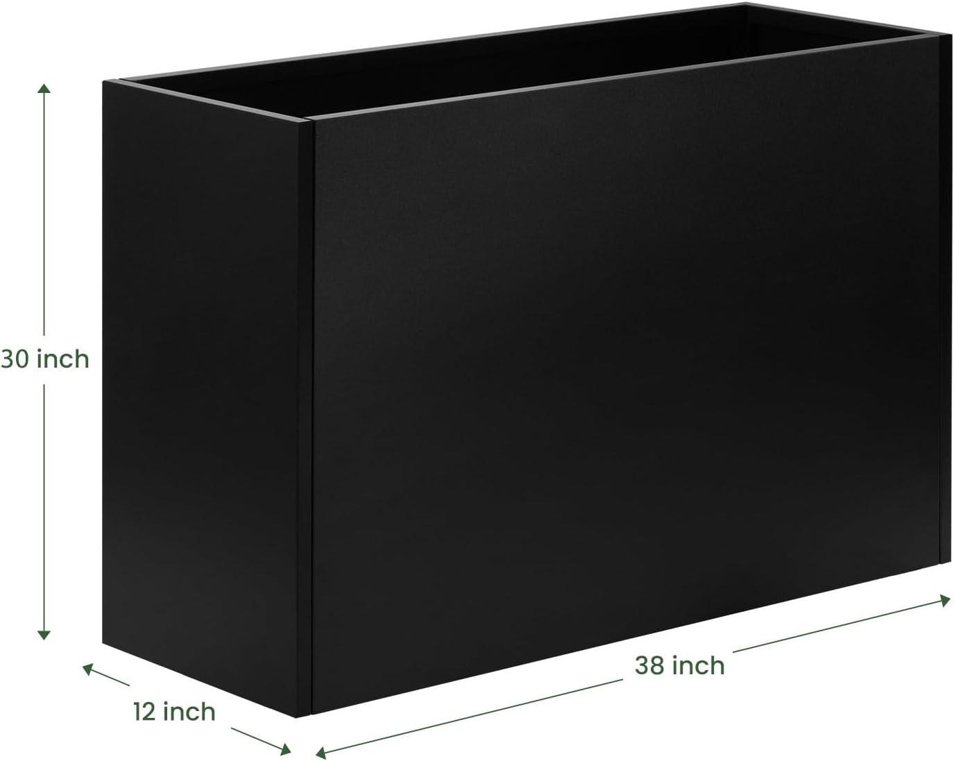 Metal Planter Box 38”x12”x30” with Adjustable Shelf & Smart Drainage - Heavy-Duty Powder-Coated Steel, All-Weather Indoor/Outdoor Use for Garden, Patio, Balcony