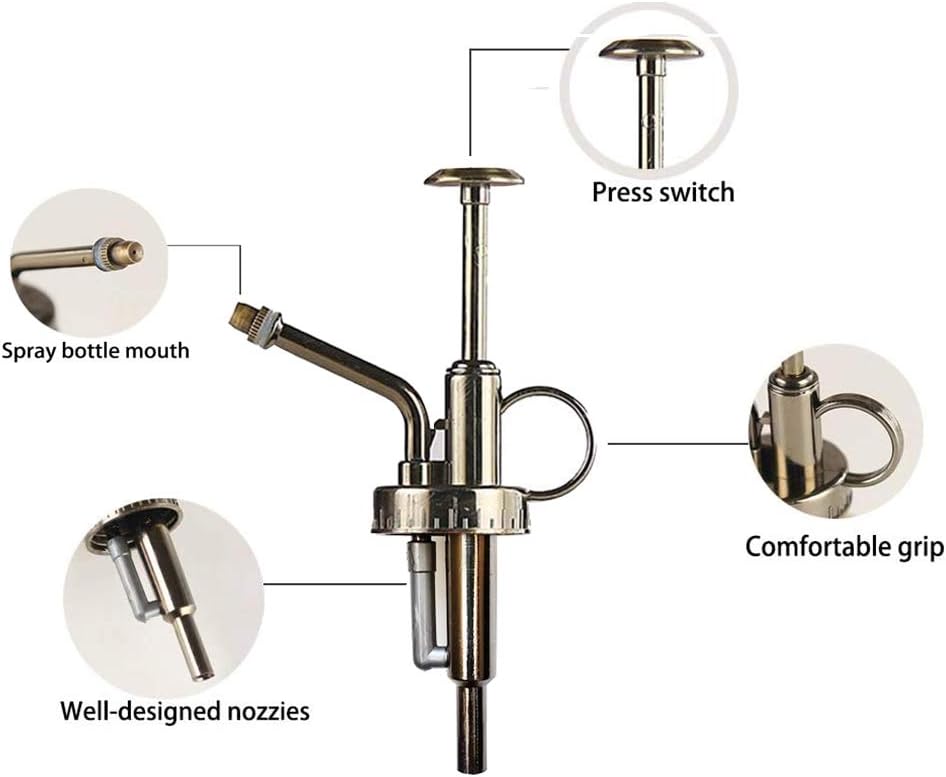 Sprayers Watering Nozzles, Plastic Bronze Top Pump, Replacement for Glass Plant Mister Spray Bottle