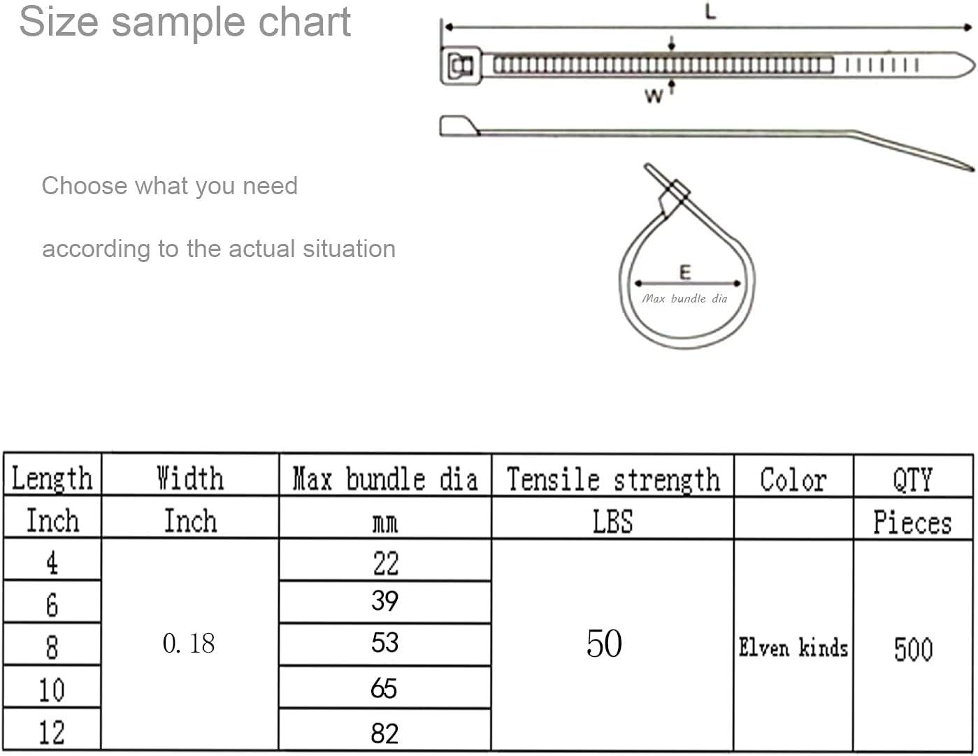XINGO 1000 PCS Silver Zip Ties 12 Inch, 60 LBS Tensile Strength, Self-Locking Nylon Plastic Nylon PA66 Wire Ties for Indoor and Outdoor Use