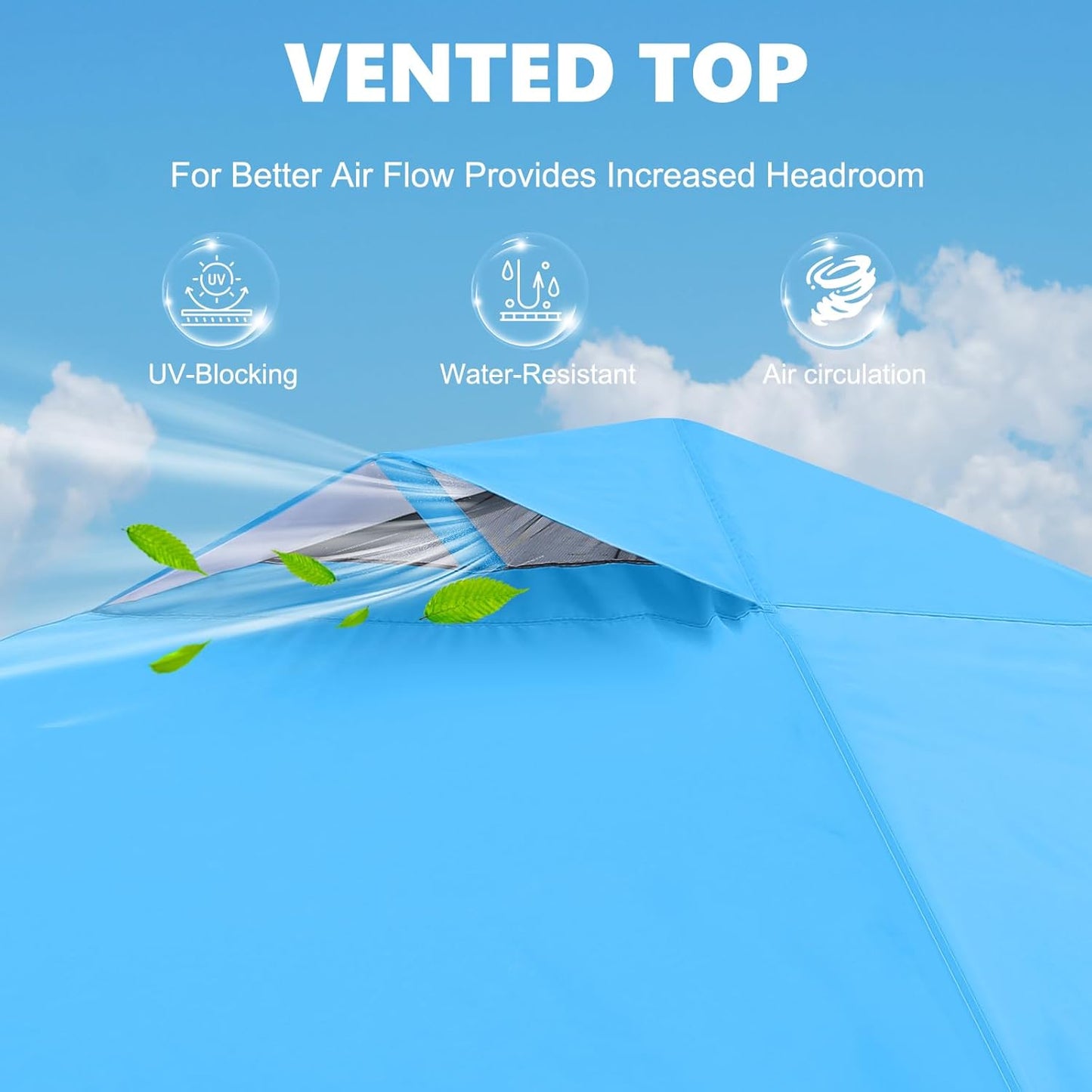 MASTERCANOPY Durable Pop-up Canopy Tent with 1 Sidewall (10'x10',Sky Blue)