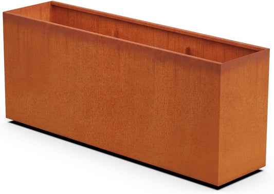 Corten Steel Planter Rectangle Outdoor Metal Garden Box Heavy Duty | Made in USA | Fully Assembled