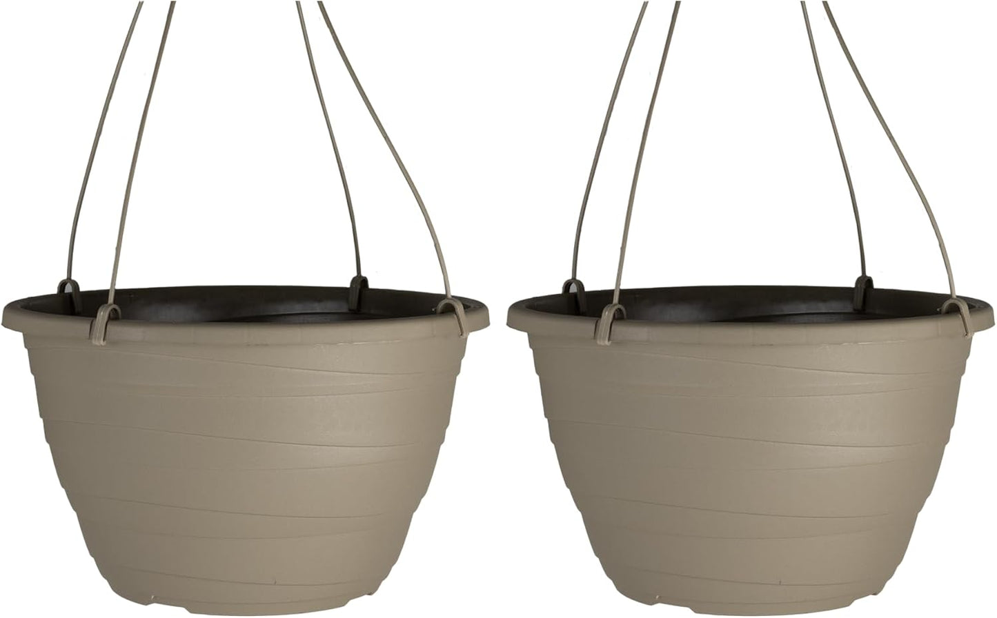 The HC Companies Wrapt Hanging Planters - Lightweight Plant Pot Hanger for Hanging Plants, Vegetables & Herbs - Outdoor & Indoor Hanging Basket for Plants (13" Pepperstone, Pack of 2)