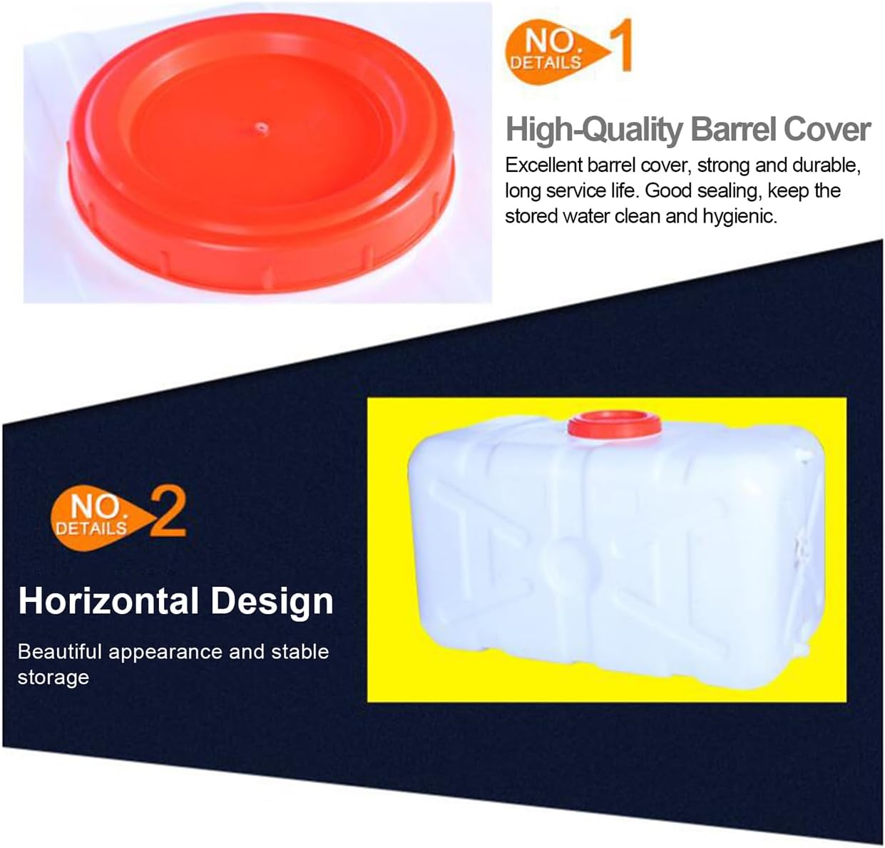 Large Capacity Water Container with Spigot Hose, Portable Water Storage Tank 52.8 Gallon No Leakage Camping Water Carrier for Emergency Vehicle Car Outdoor Hiking Picnic(Size:110L/29Gal)