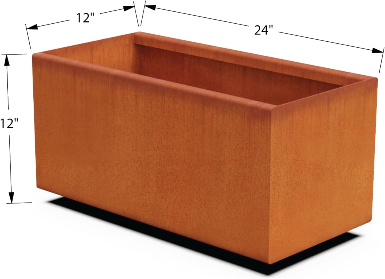 Corten Steel Planter Rectangle Outdoor Metal Garden Box Heavy Duty | Made in USA | Fully Assembled