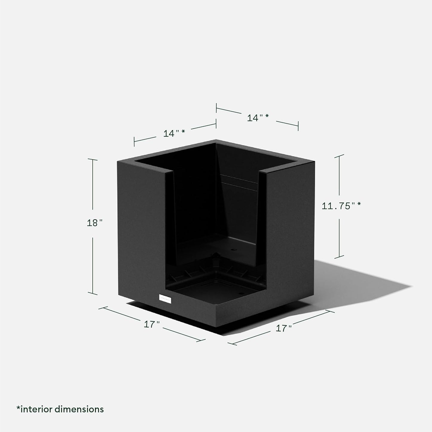 Veradek Block Series Cube Plastic Planter - Large Square Planter for Indoor or Outdoor Patio/Garden | Durable All-Weather Use with Drainage Holes | Modern Décor for Tall Plants, Trees, Flowers