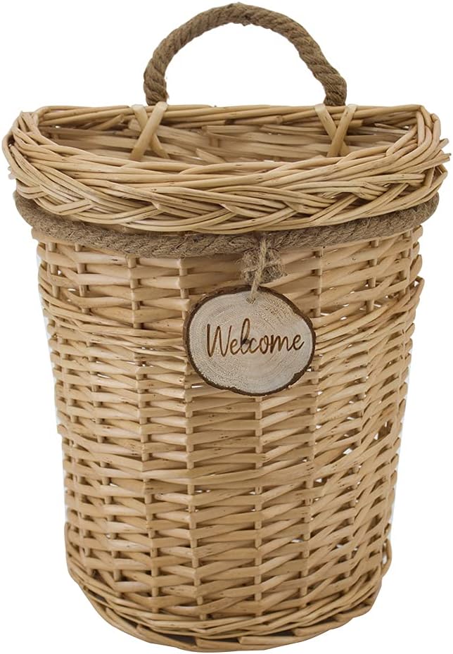 Woven Wicker Hanging Basket Door Hanging Basket Wall Decorations for Home Garden Farmhouse (original)