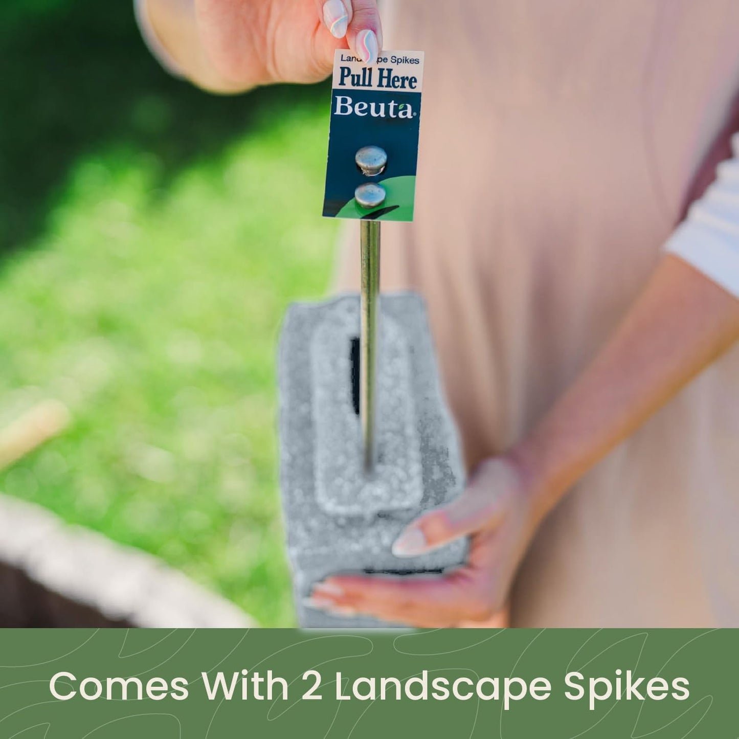 Beuta Landscape Edging | Garden Edging Border | Faux Stone Blocks for Lawn Edging, Flower Beds & Yard Edging – 1 Pack | Each Section Has 6 Blocks 48" L x 4" W x 6.5" H | 2 Spikes | Greystone