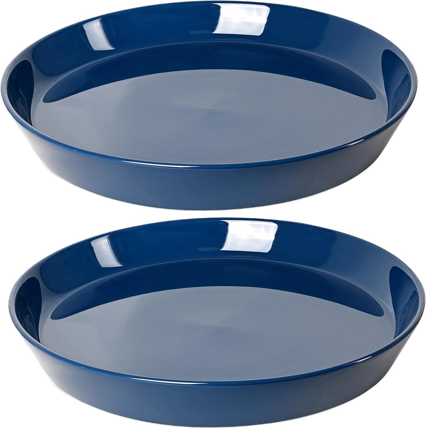 2 Pack Ceramic Plant Saucer 4 Inch, Heavy Duty Plant Pot Tray for Indoor & Outdoor, Glazed Ceramic Plant Drip Trays