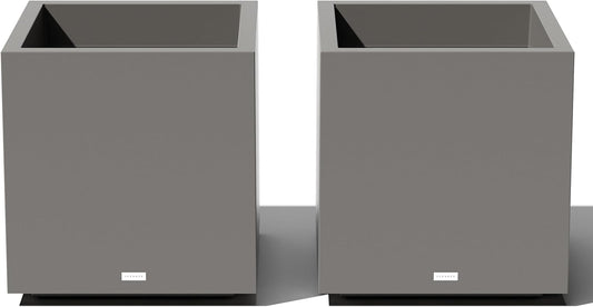 Veradek Block Series Cube Plastic Planter - Large Square Planter for Indoor or Outdoor Patio/Garden | Durable All-Weather Use with Drainage Holes | Modern Décor for Tall Plants, Trees, Flowers