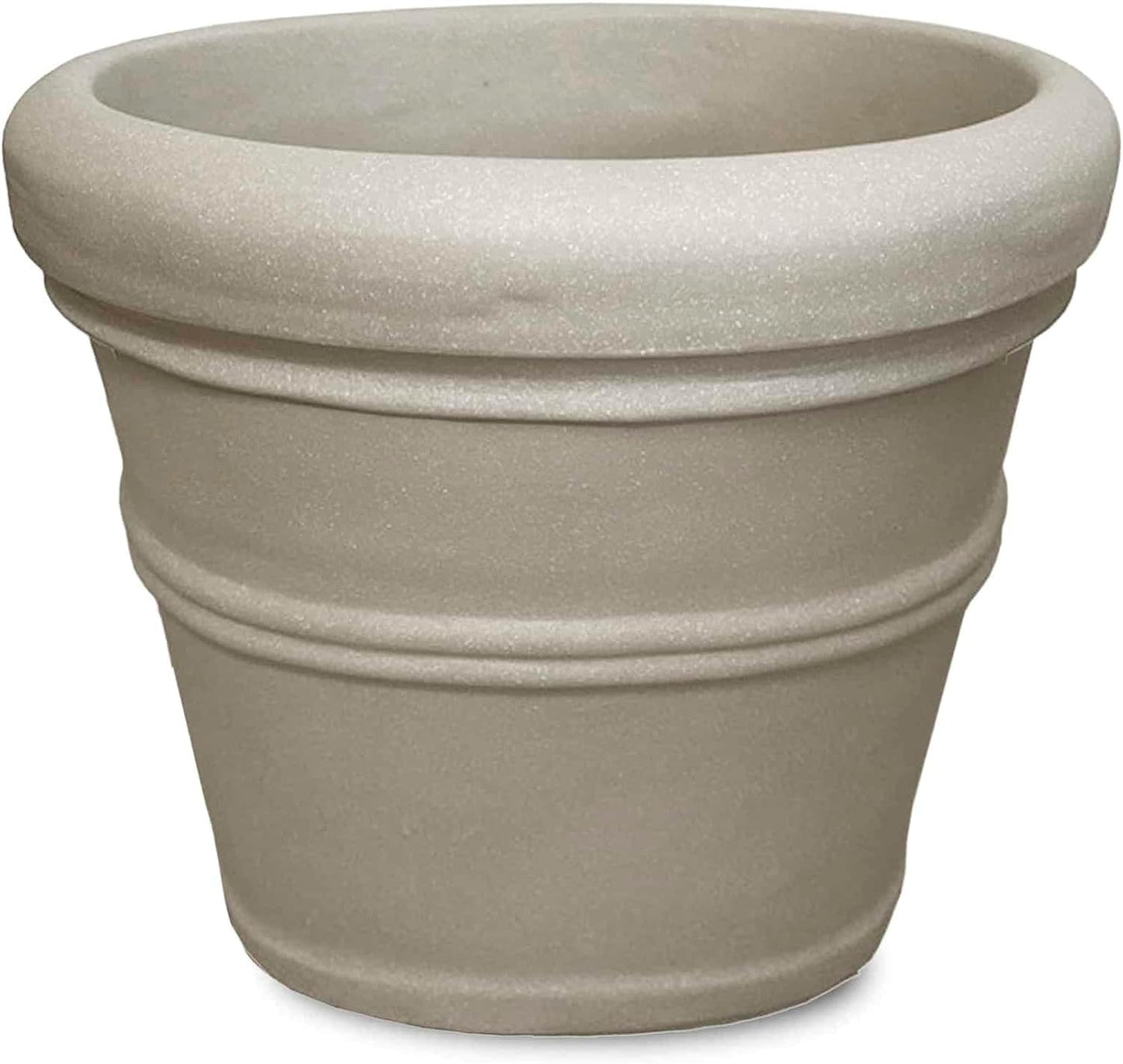 Crescent Garden Brunello Planter, Classic Rolled-Rim Plant Pot, 31-Inch (Parchment)