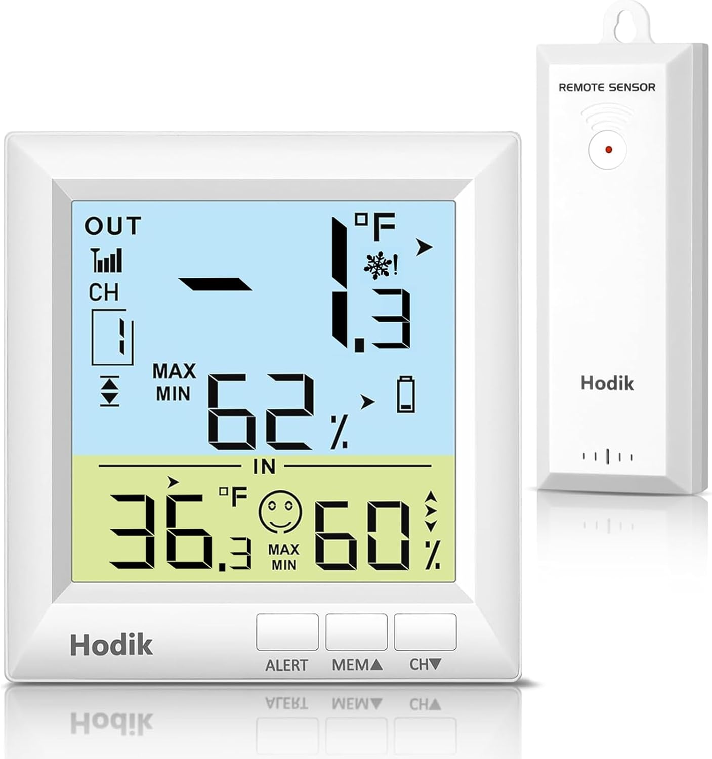 Wireless Freezer Thermometer with Alarm Refrigerator Thermometer, Fridge Freezer Alarm Thermometer Digital with 3 Adjustable Backlight and 330FT Remote Range for Kitchen Home Restaurant (One Sensor)