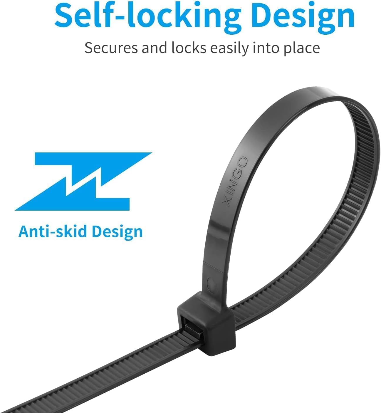 XINGO 14 Inch Green Zip Ties Heavy Duty 100 Pack, 120 LBS Tensile Strength, Premium Nylon Cable Wire Ties, Self-locking Plastic Ties for Indoor and Outdoor Use