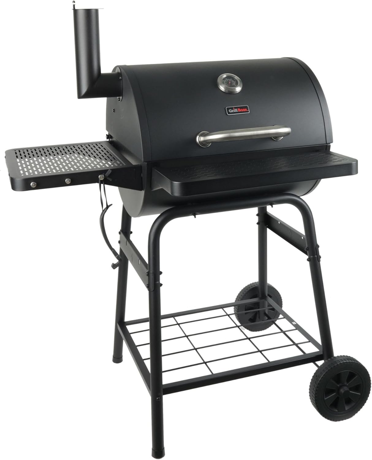 Grill Boss 23 Inch Charcoal Barrel Grill with Adjustable Grate, Large Cooking Area, Black