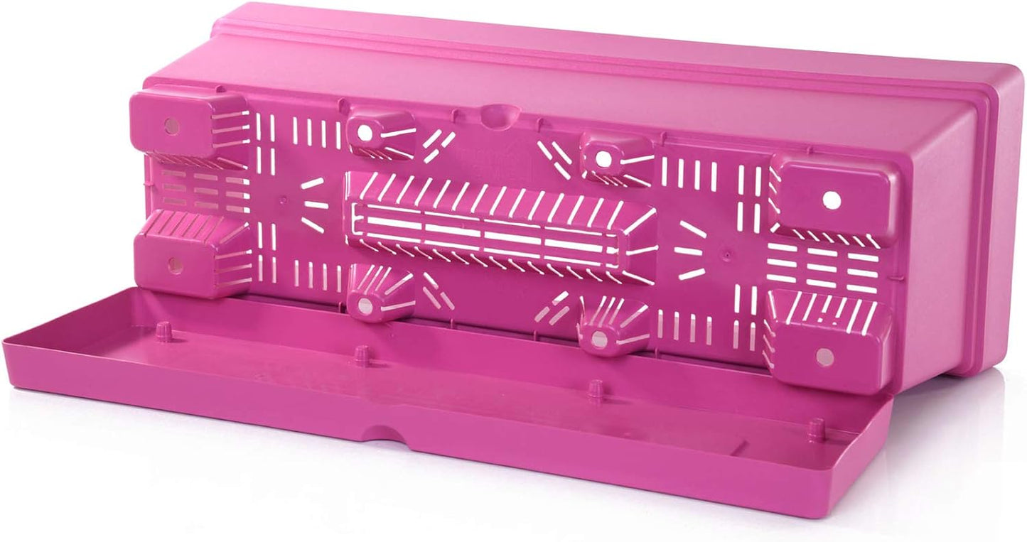Mintra Window Box Planter, Window Planter Box for Indoor Outdoor Use, Rectangular Pots with Saucers & Drainage Holes, Decorative Plant Pots for Window Sill, Shelf, Desktop, 19" Wx6.75 H, Fuchsia