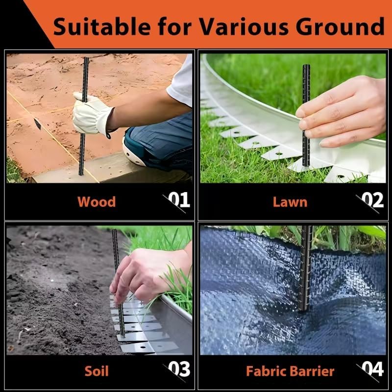 16 inches Rebar Stakes 24-Pack Straight Metal Stakes Heavy Duty 5/16" Diameter Ground Stake for Tent, Fence, Landscaping, Concrete Forming, Outdoor Decoration and Plant Support