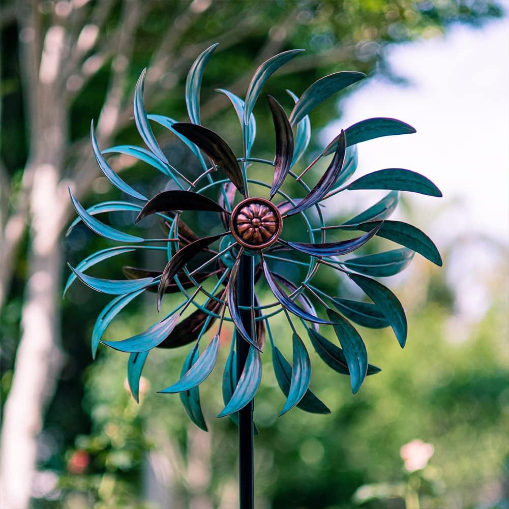 VEWOGARDEN 360° Outdoor Wind Spinner, Wind Sculpture Spinner with Metal Stake, Yard Art Decor for Patio, Lawn & Garden 63 * 13