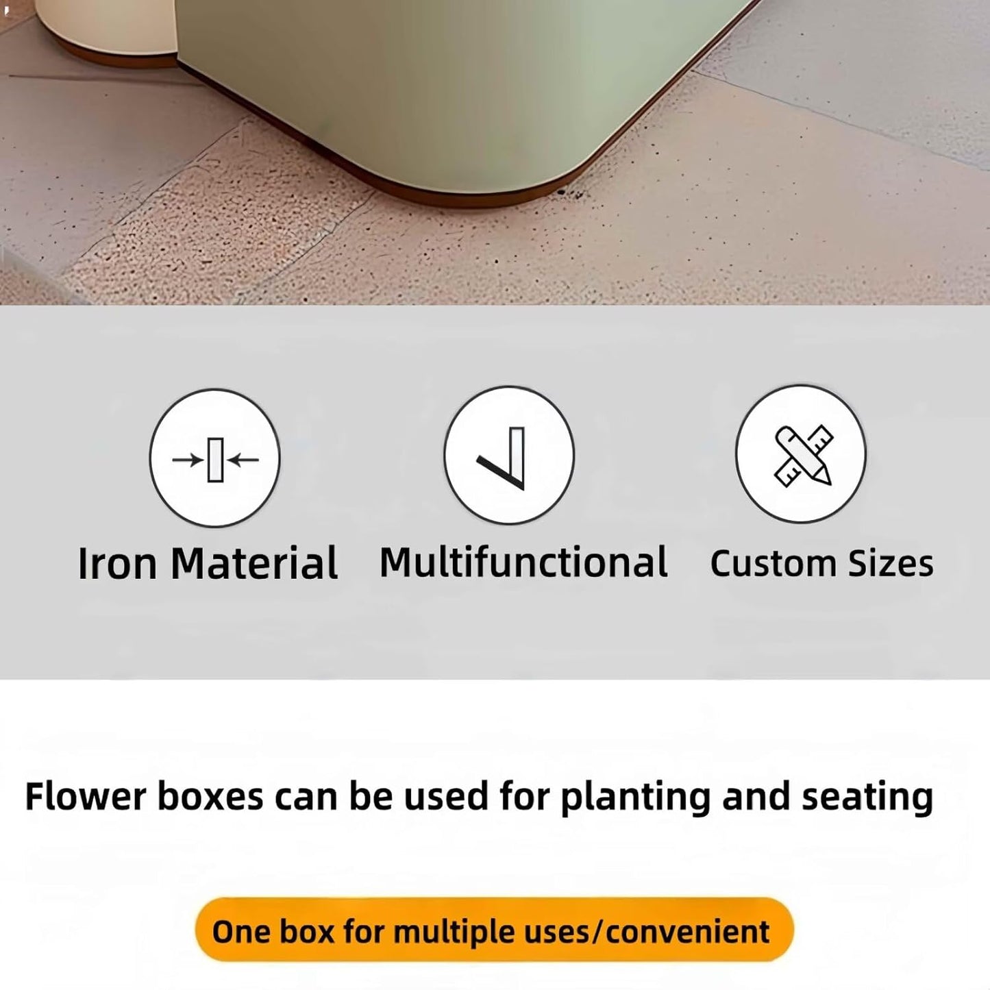 Outdoor Bench - Modern Outdoor Park Planter Bench Includes Luxurious and Simple Flower Box & Wooden Seating Area for Commercial Plaza,Food Court(55.12IN)