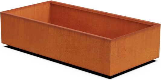 Corten Steel Planter Rectangle Outdoor Metal Garden Box Heavy Duty | Made in USA | Fully Assembled