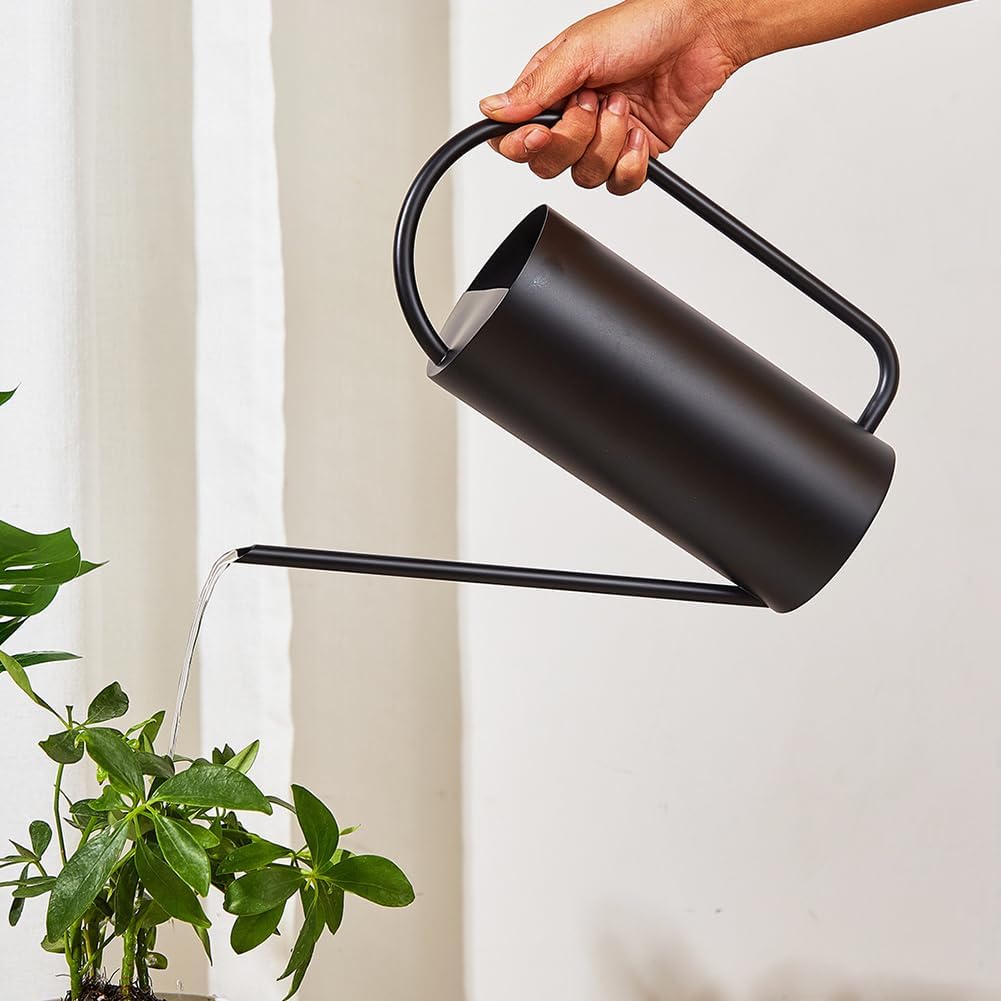 Watering Can for Indoor Plants, 50 oz/1.5L Stainless Steel Watering Can Pot with Long Spout, Garden Watering Cans with Comfortable Handle for Indoor House Plants Bonsai Flower Decorative