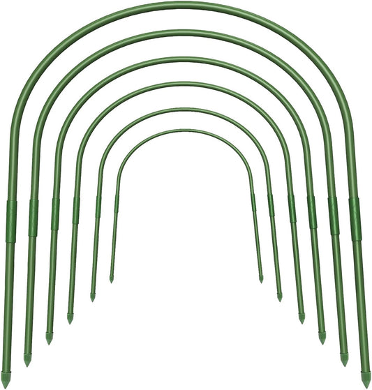 FOTMISHU 6Pcs Garden Hoops, 19.7"x23.6" Greenhouse Hoops Rust-Free Grow Tunnel, Garden Stake with Plastic Coated Plant Supports for Raised Beds Row Cover Garden Fabric