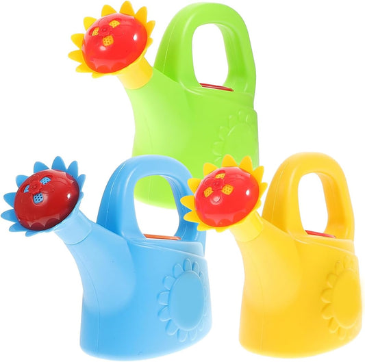 STOBOK 3Pcs Kids Watering Cans - Plastic Watering Kettle Toys for Toddlers, Garden & Bath Play - Indoor Outdoor Sand Beach Toy Set to Develop Motor Skills (Random Color)