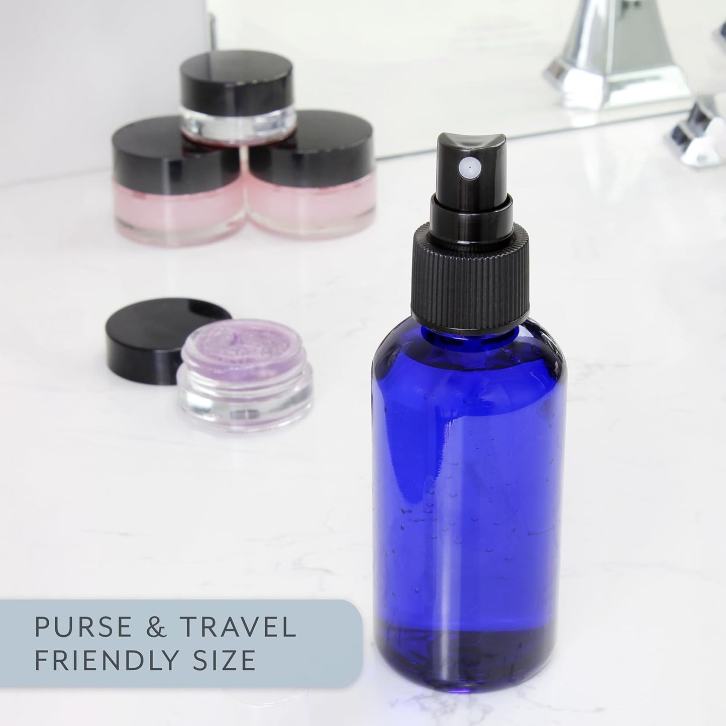 Cornucopia Brands 4oz Blue PLASTIC Fine Mist Spray Bottles (120-Pack); BPA-Free Plastic Spritzer Bottles, Labels Included; PET #1 Plastic Bottles