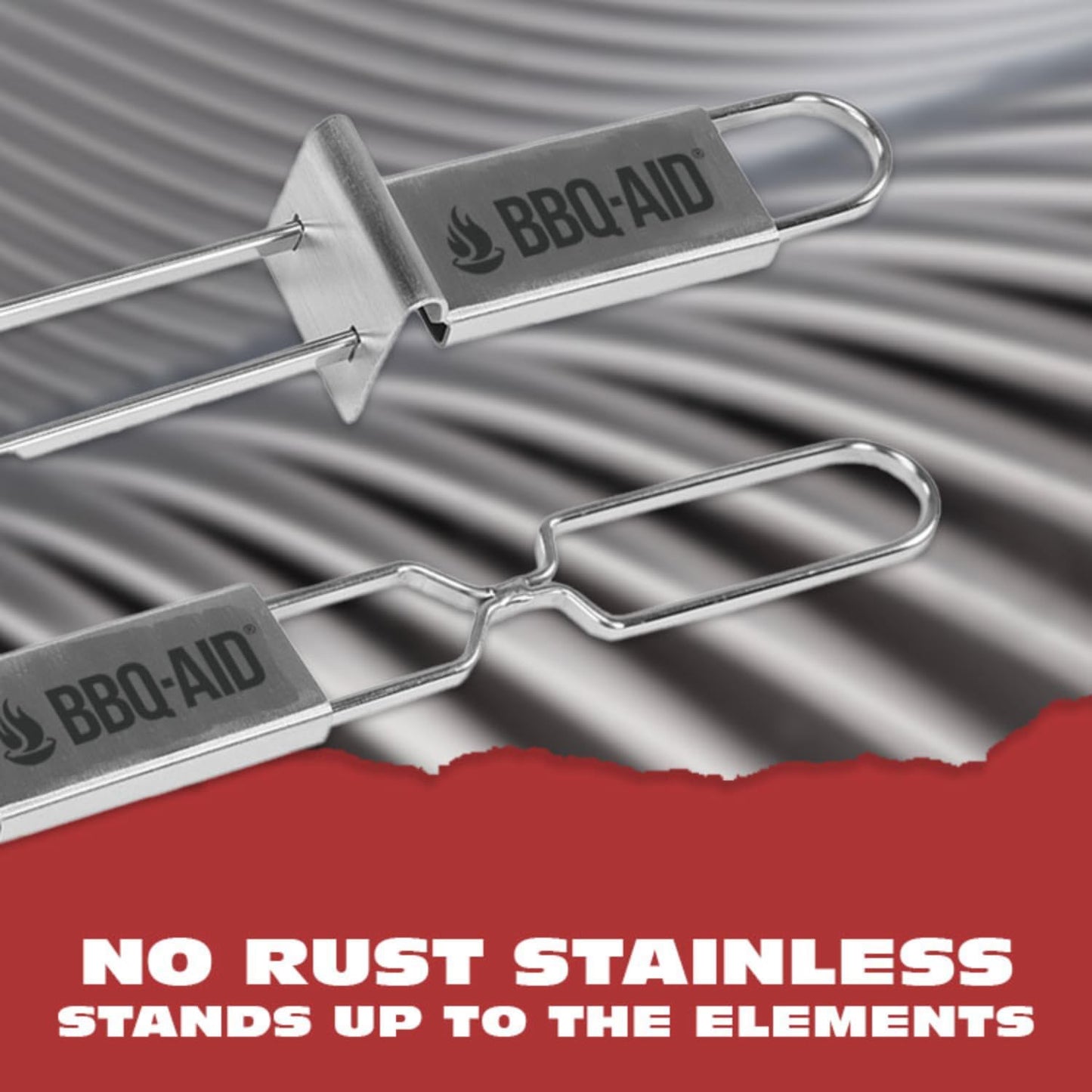 BBQ-AID Extra Long 17" Skewers - Quick Release Barbecue Metal Skewers for Kabobs - Double Pronged, Stainless Steel