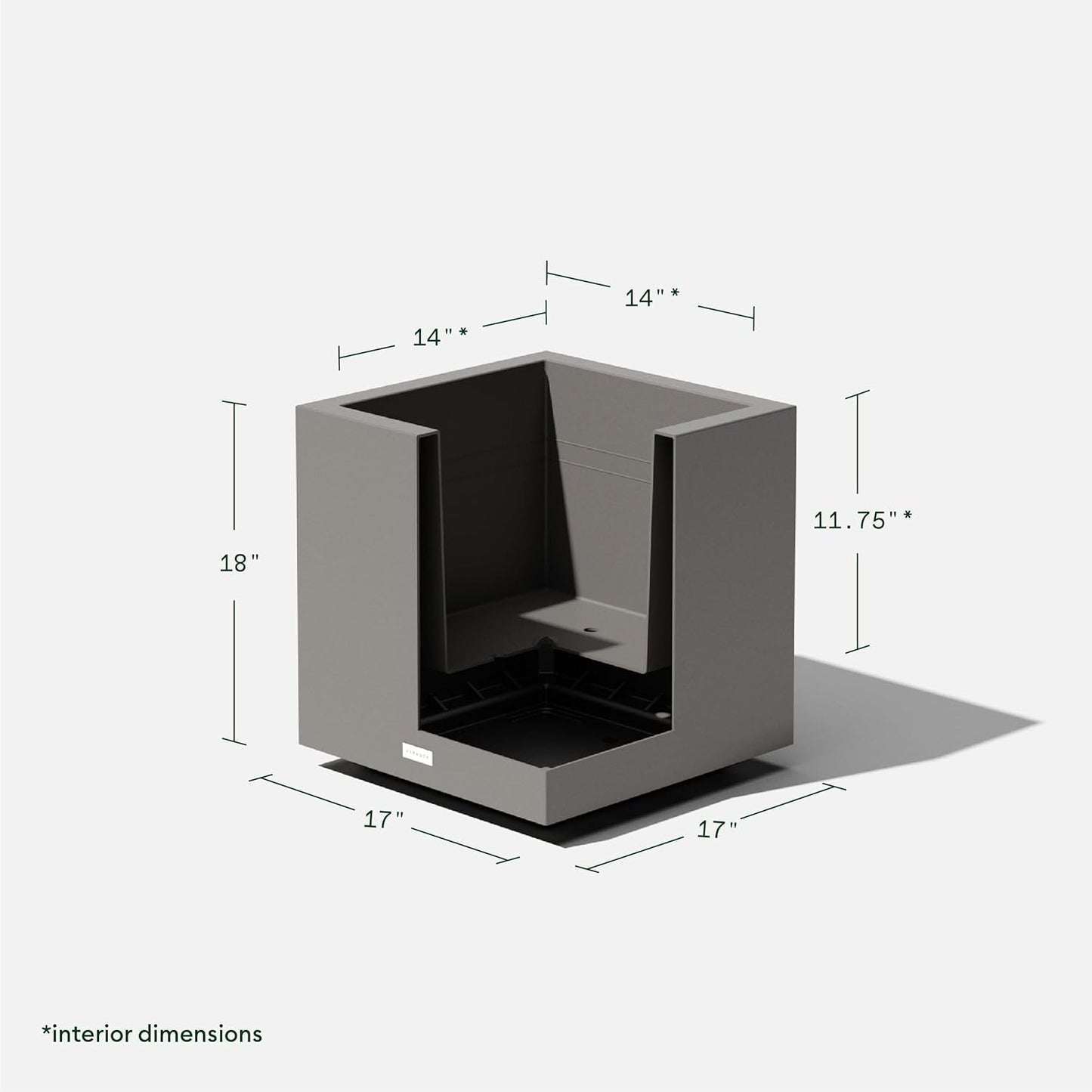 Veradek Block Series Cube Plastic Planter - Large Square Planter for Indoor or Outdoor Patio/Garden | Durable All-Weather Use with Drainage Holes | Modern Décor for Tall Plants, Trees, Flowers