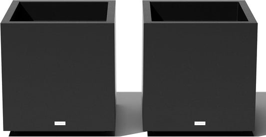 Veradek Block Series Cube Plastic Planter - Large Square Planter for Indoor or Outdoor Patio/Garden | Durable All-Weather Use with Drainage Holes | Modern Décor for Tall Plants, Trees, Flowers