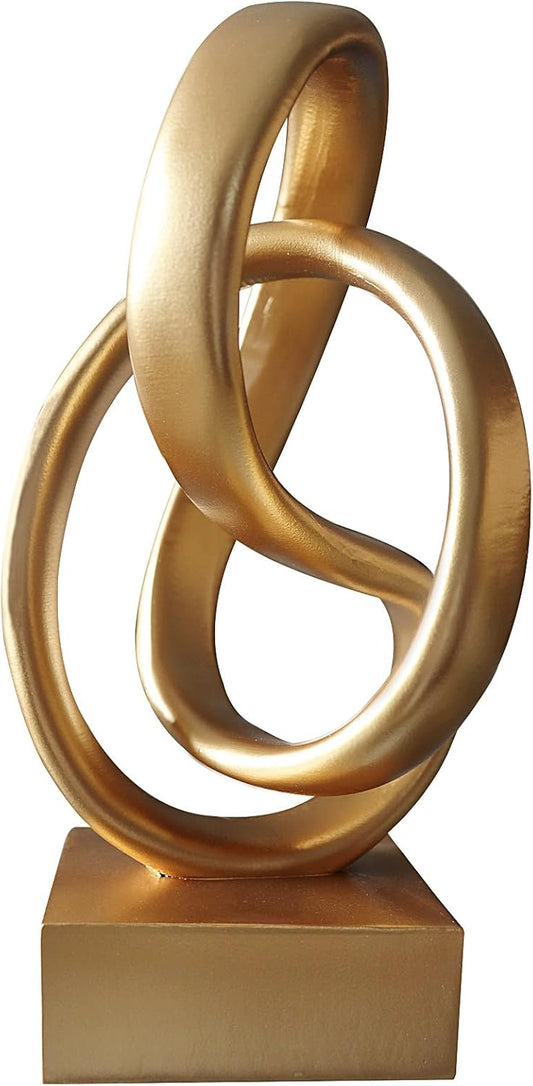 aboxoo Gold Knot Decor Mobius Knot Statue, Abstract Statues, Coffee Table Decor for Living Room, Office, Modern Desk Decor